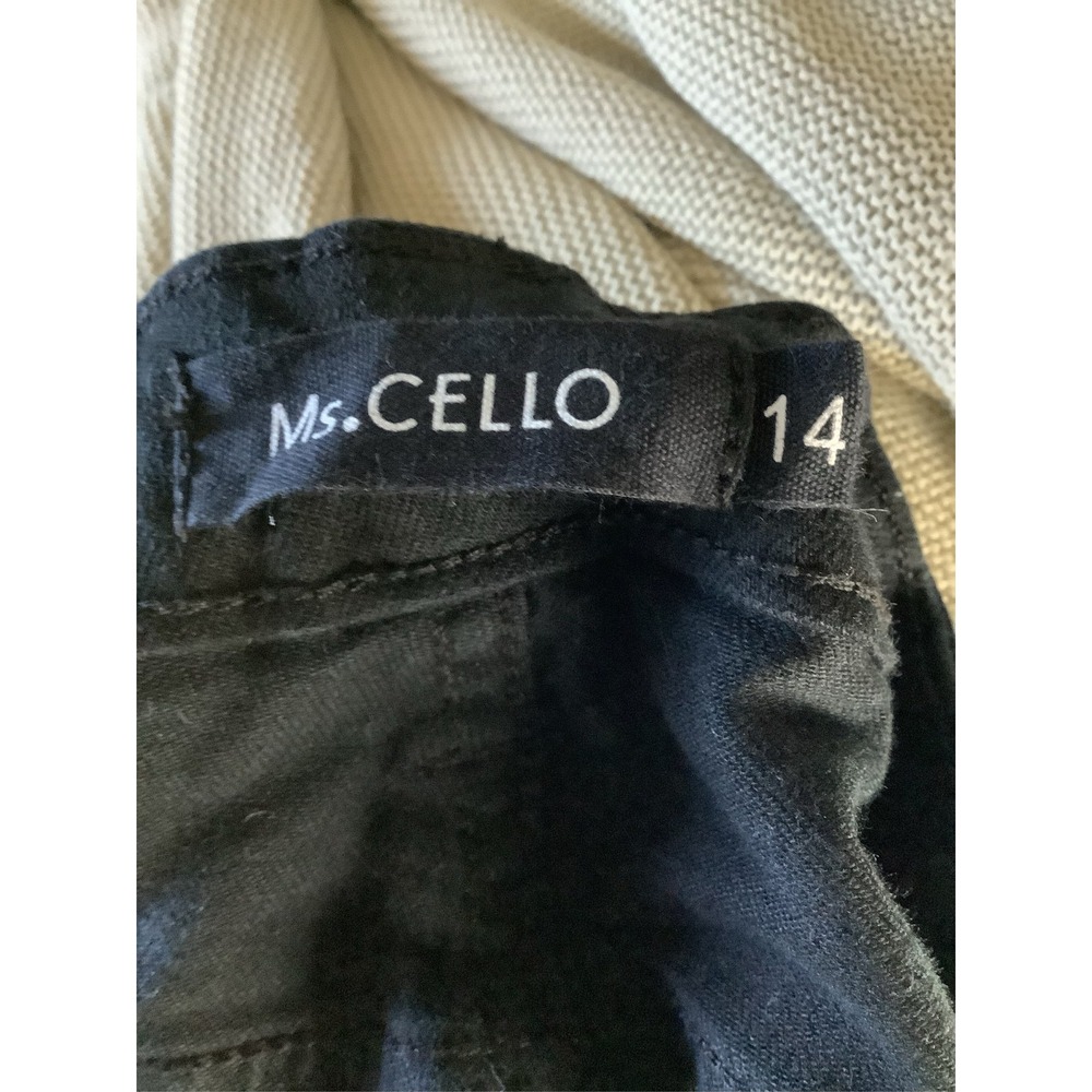 Ms. Cello Black Skinny Jeans Womens 14 Frayed Raw Hem High Rise Stretch Denim